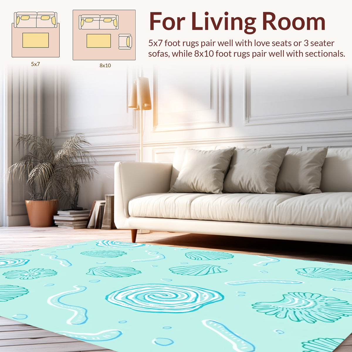 Andre Shell Rug Oceanic Shell Swirl Pattern Rug – bauhaus