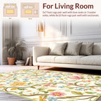 Charming Blush Pink Blue Blossom Vines Rug