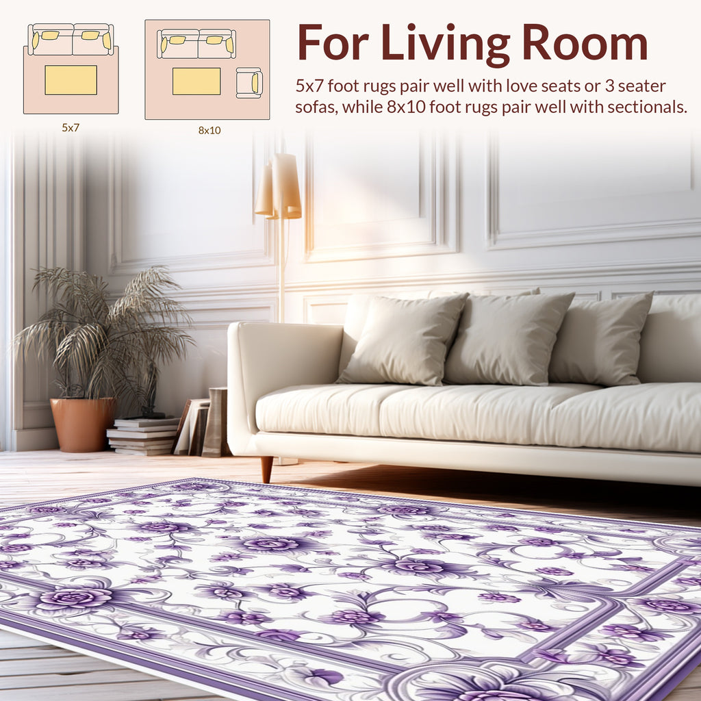 Elegant Floral Garden Pattern Rug