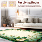 Elegant Green Floral Vines Rug