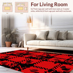 Red Tartan Abstract Pattern Rug