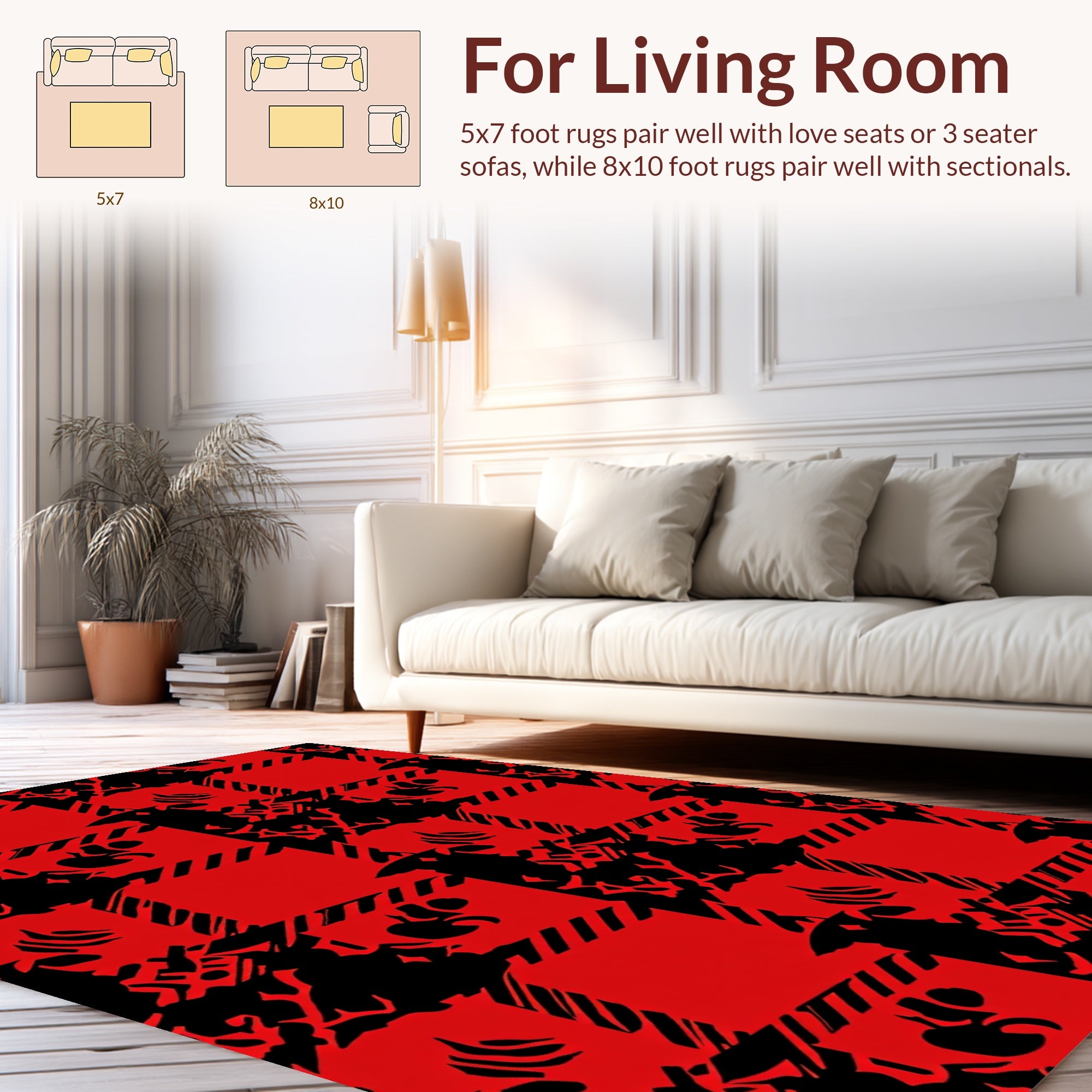 Red Tartan Abstract Pattern Rug