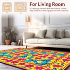 Vibrant Floral And Stone Pattern Rug