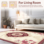 Ornate Floral Medallion Cream Rug