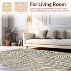 Flowing Abstract Black Beige Lines Rug