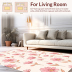 Retro Pink Daisy Floral Pattern Rug