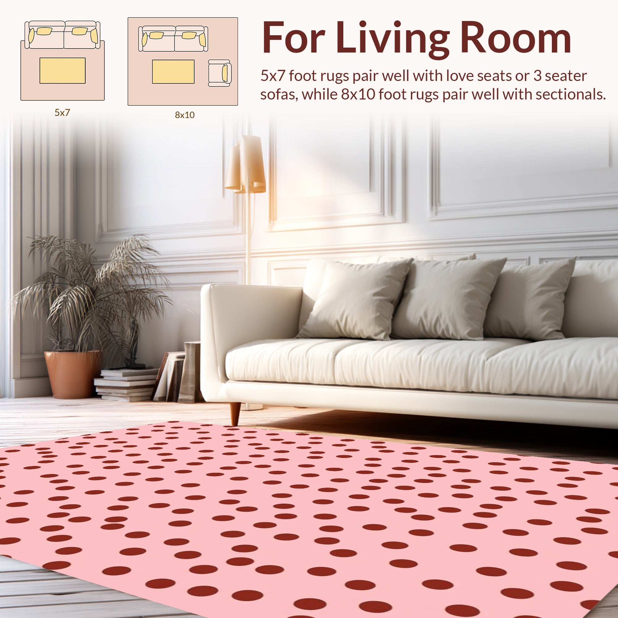 Pink Dots Pattern Rug