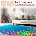 Whimsical Sea Turtle Coral Garden Design Rug