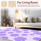 Purple Floral Pattern Rug