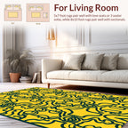 Abstract Figures Yellow Design Rug