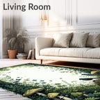 Enchanted Forest Birds and Mushrooms Rug