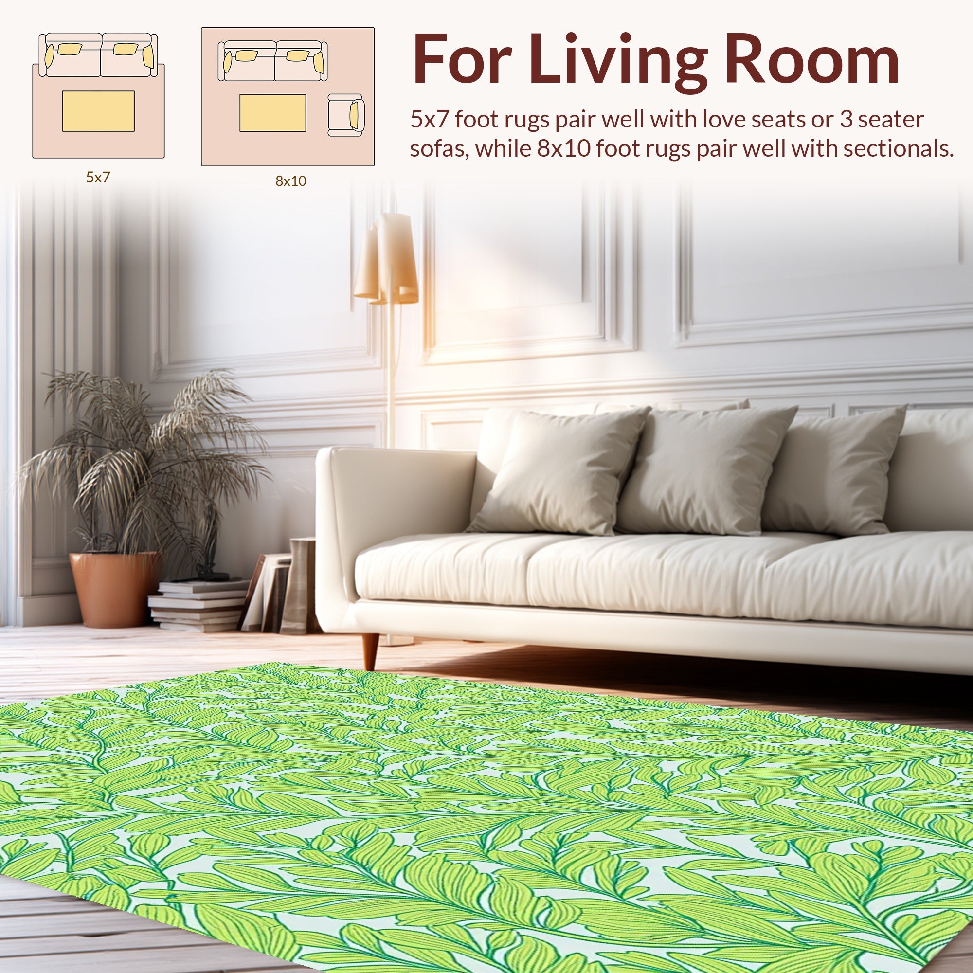 Art Nouveau Leaf Pattern Rug