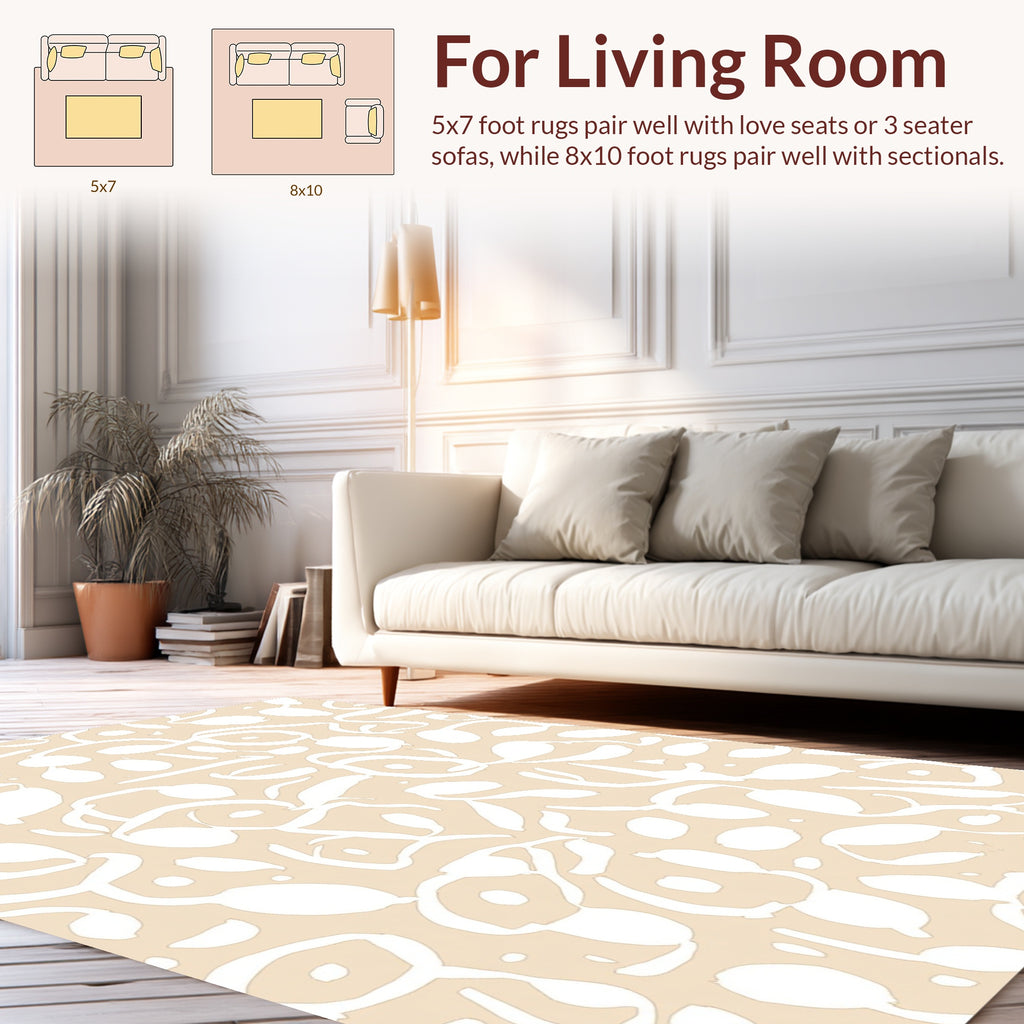 Subtle Organic Abstract Swirls Rug
