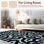 Bold Black Swirls Abstract Rug