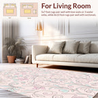 Blush Pink Floral Vine Pattern Rug