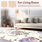 Spring Floral And Butterfly Garden Design Rug