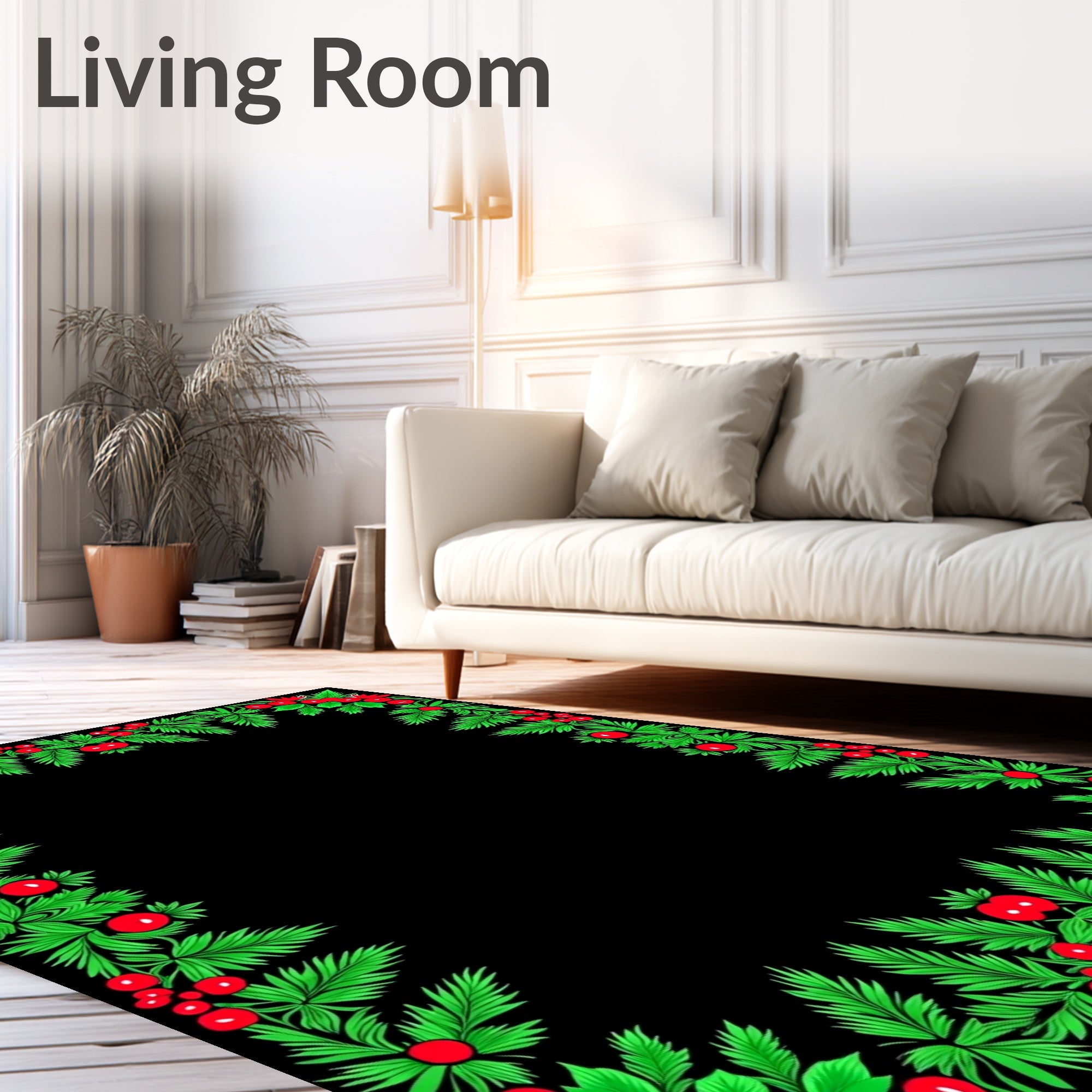 Foliage and Berry Garland Border Rug