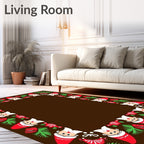 Festive Red Santa Gnome Border Rug