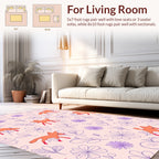 Playful Fox and Floral Pattern Rug