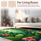 Lush Tropical Jungle Butterfly Garden Rug