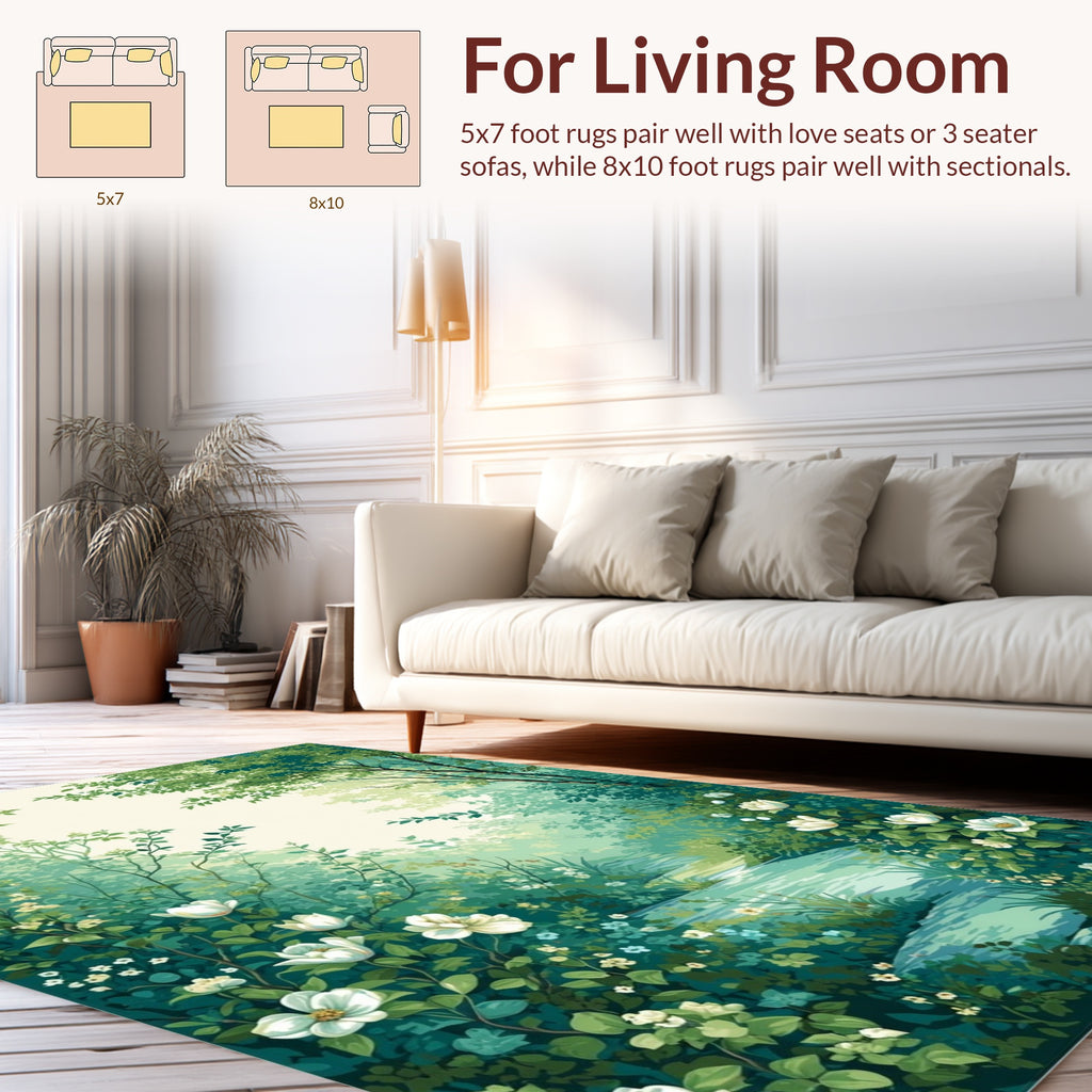 Enchanted Forest Floral Path Rug