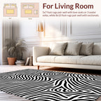 Abstract Flowing Wavy Lines Design Rug