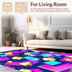 Retro Popcorn Bright Geometric Pattern Rug