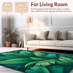 Lush Tropical Leaf Pattern Rug