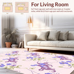 Floral Whimsical Purple And Green Rug