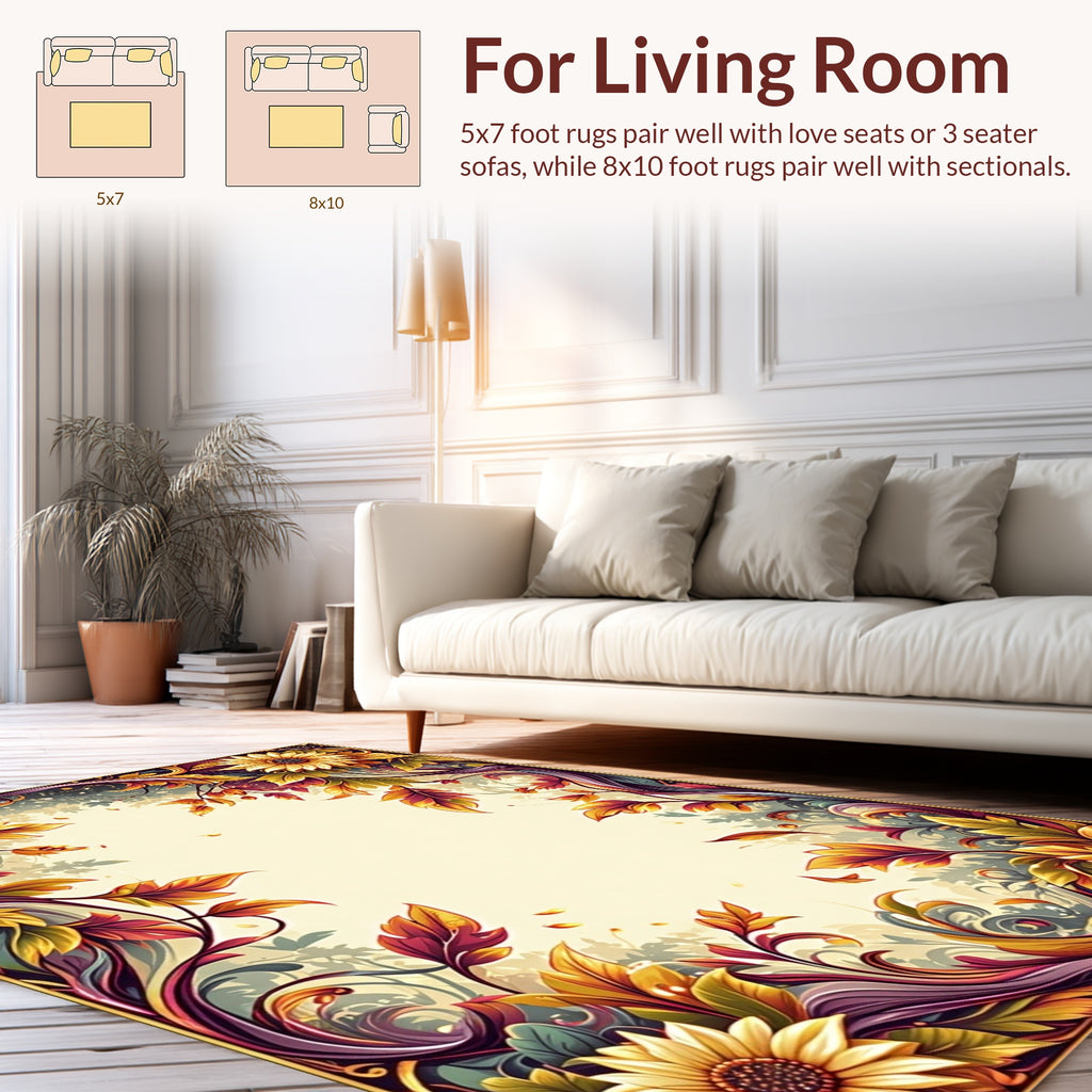 Ornate Floral Vine Autumn Rug