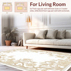 Ornate Floral Vine Border Rug
