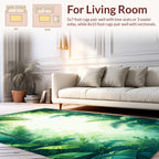 Vibrant Jungle Foliage Lush Greenhouse Design Rug