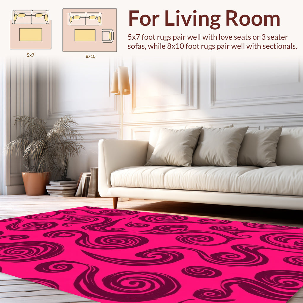 Whimsical Swirl Abstract Pattern Rug