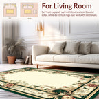 Ornate Floral Scrollwork Frame Design Rug