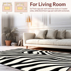 Bold Black White Zebra Stripes Rug