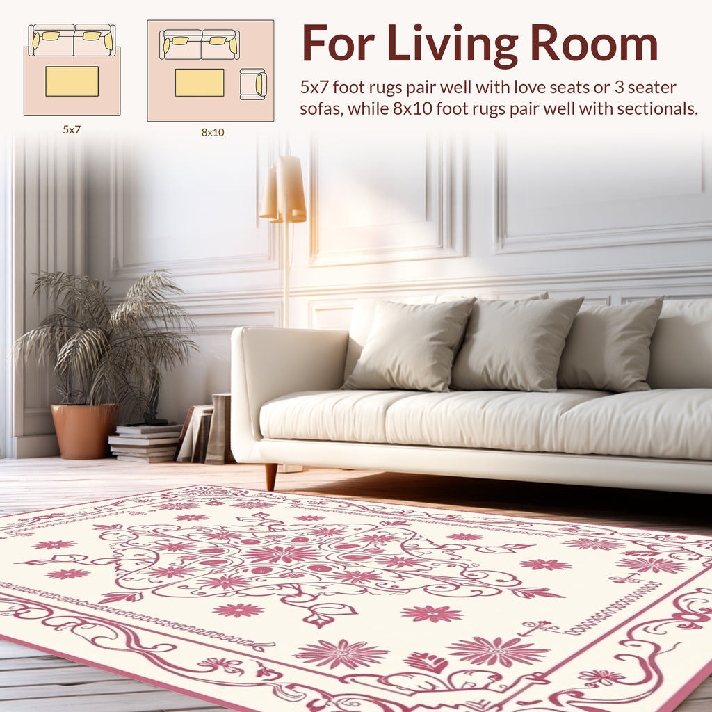 Floral Bandana Inspired Outline Art Rug