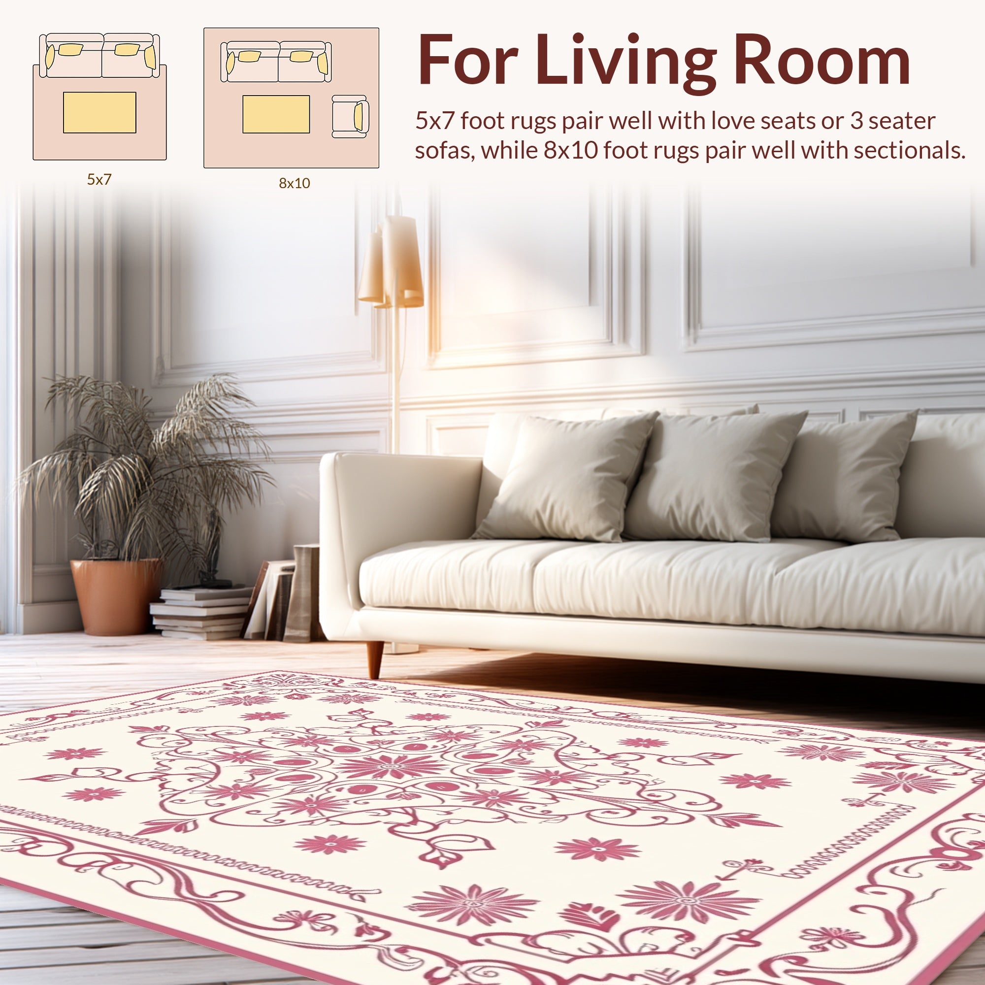 Floral Bandana Inspired Outline Art Rug