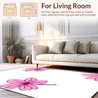 Pink Floral Outline Design Rug