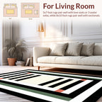 Modern Geometric Stripe Border Rug