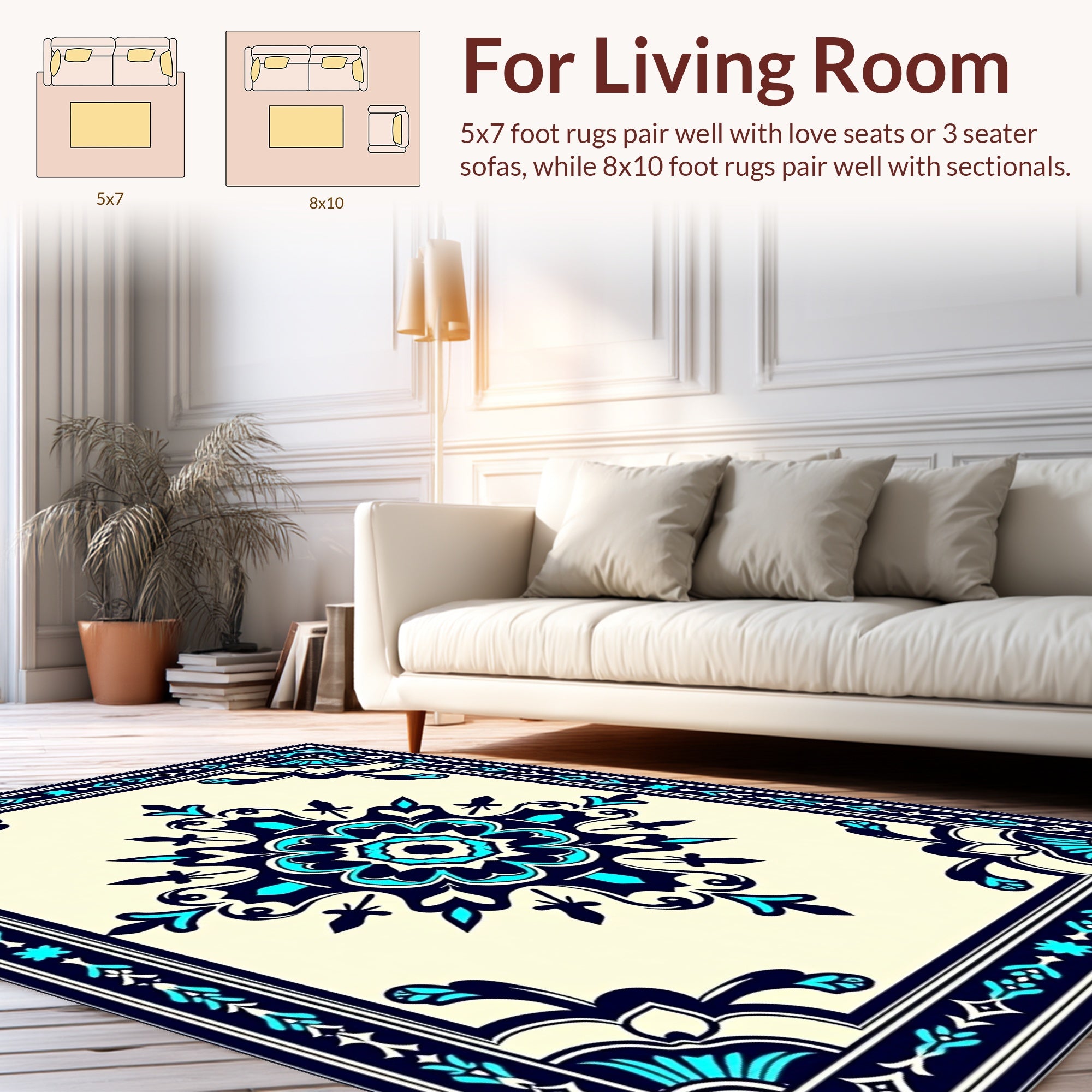 Ornate Medallion With Floral Accents Rug