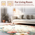 Whimsical Floral Butterfly Garden Design Rug