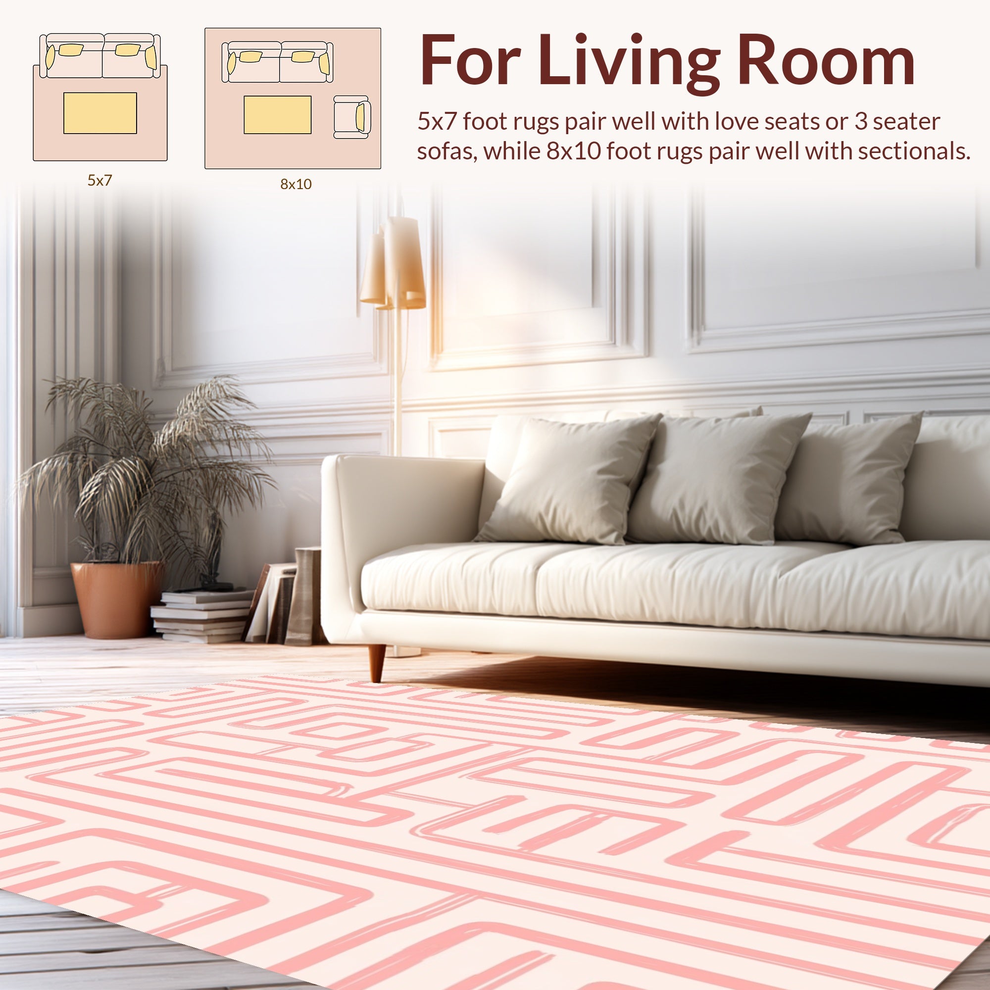 Pink Maze Abstract Pattern Rug