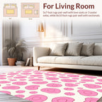 Pink Cells And Dots Pattern Rug