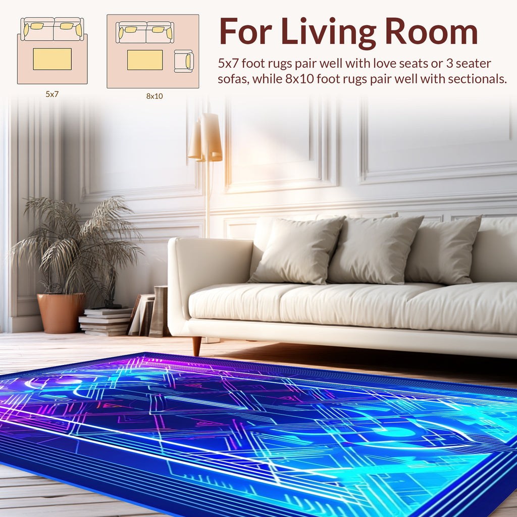 Illuminated Geometric Lines Art Rug