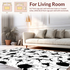 Abstract Ink Splatter Organic Pattern Rug
