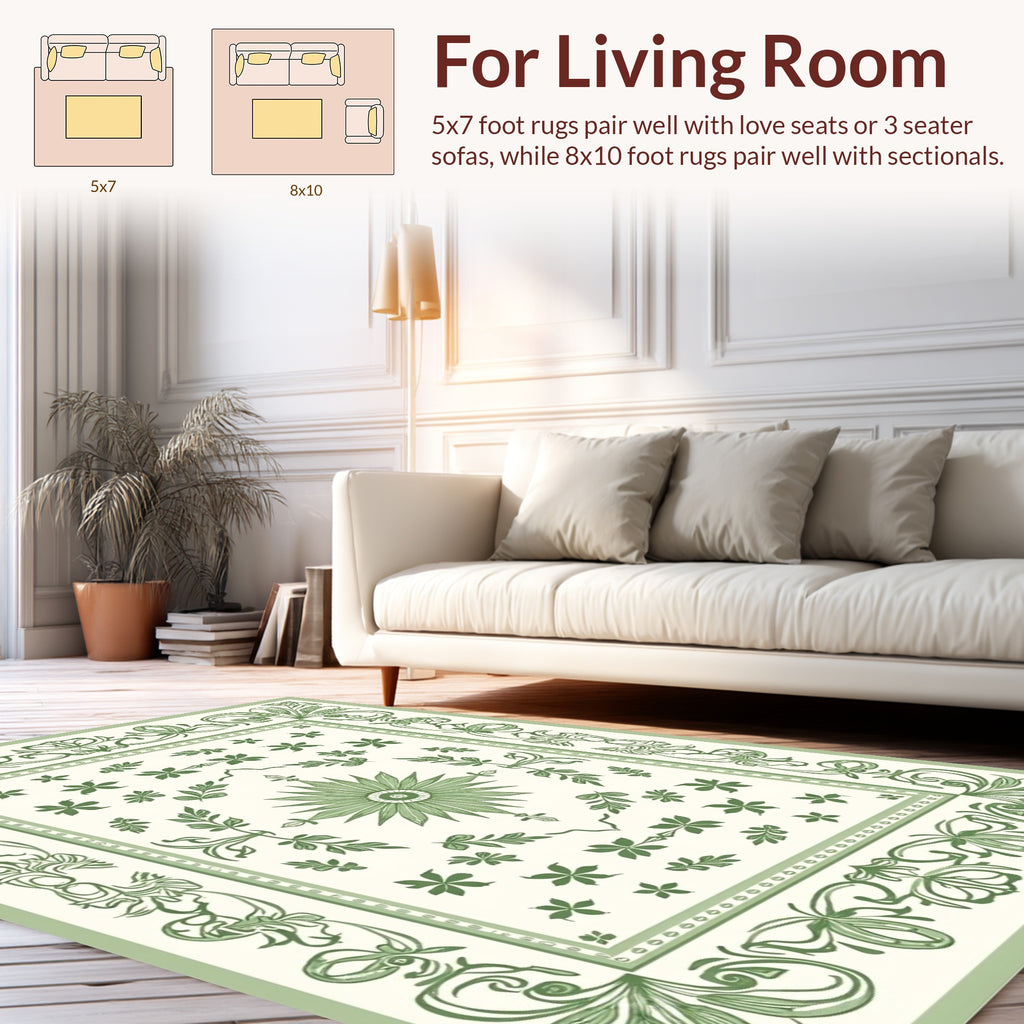 Art Nouveau Leaf And Floral Design Rug