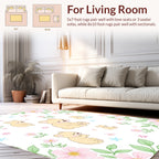 Whimsical Bear Floral Pattern Rug