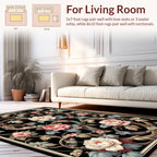 Elegant Floral Swirls And Blooms Rug