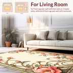 Art Nouveau Floral Pink Petal Design Rug