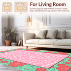 Pink Dot Flower Frame Rug